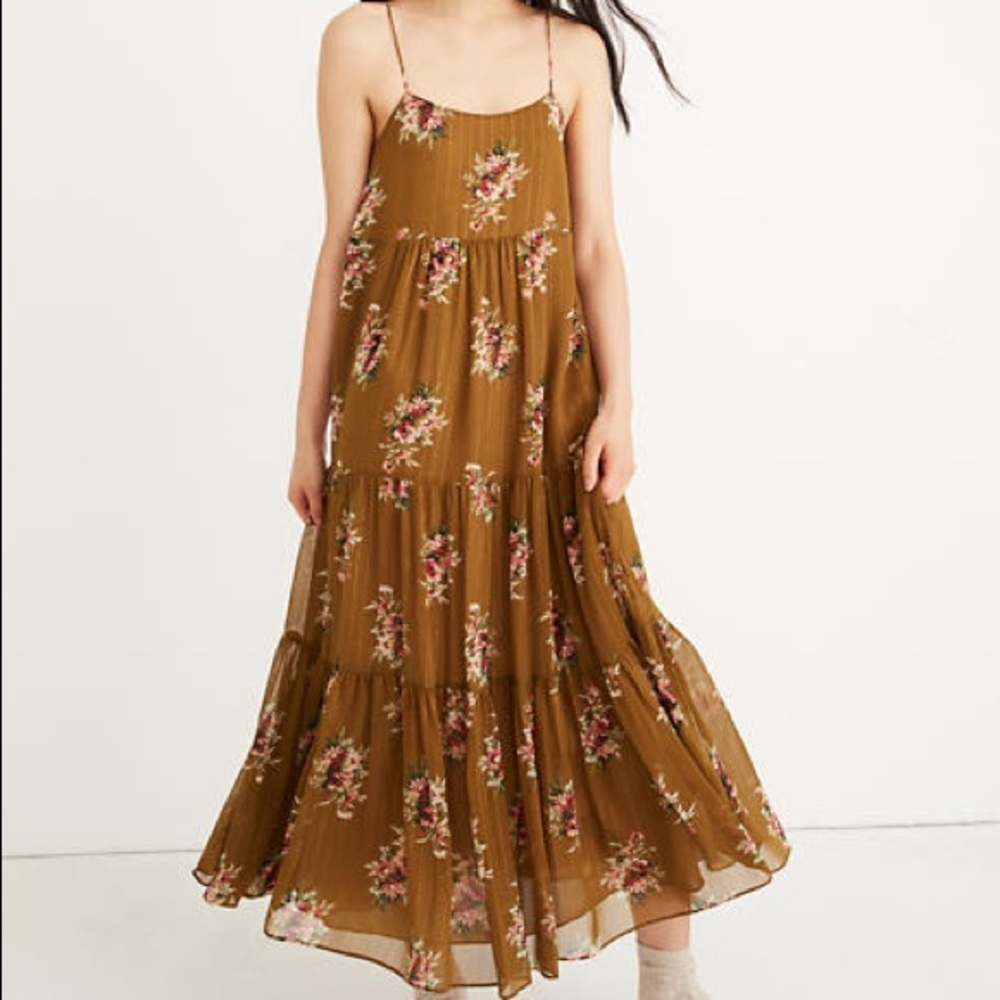 NWOT Madewell Cami Tier Midi Dress. Size 2.